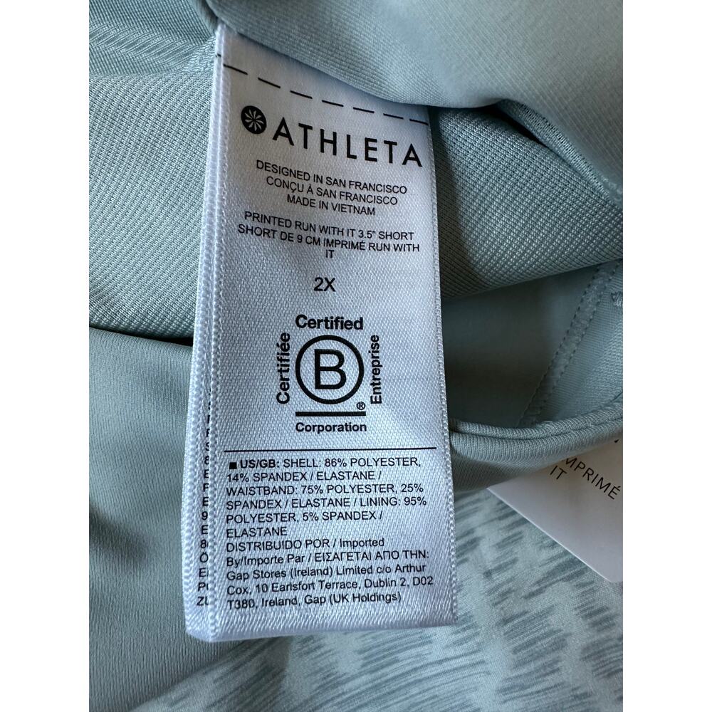 Athleta Run with it Printed Green Short size 2X - Picture 11 of 11